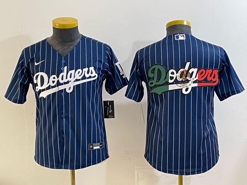Youth Los Angeles Dodgers Blank Blue Stripe Game 2026 Nike MLB Jersey style 06